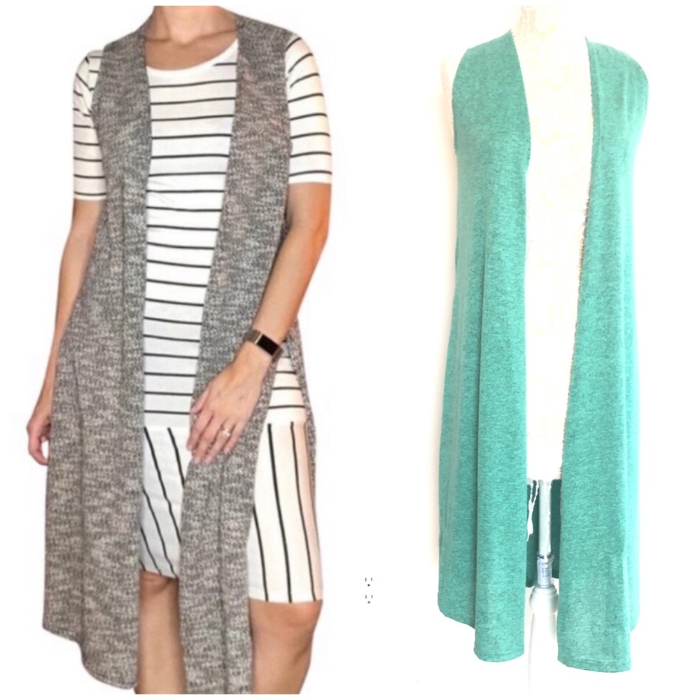 LULAROE Green Long Vest